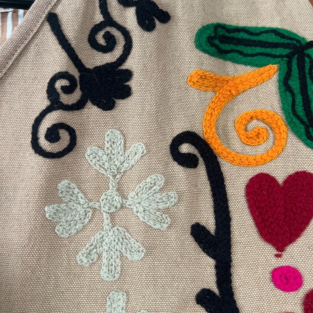 Free People Beige Jacket with Red and Black Embroidery - Picture 6 of 9